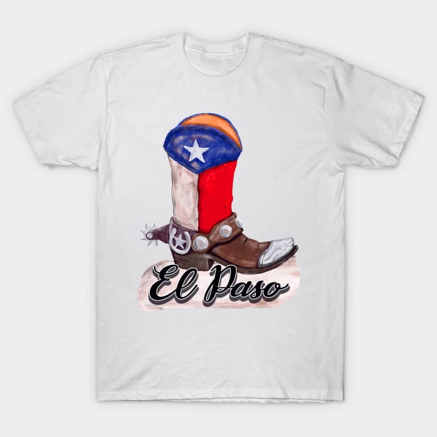 El Paso Texas Cowboy Boot T-Shirt by TravelTime